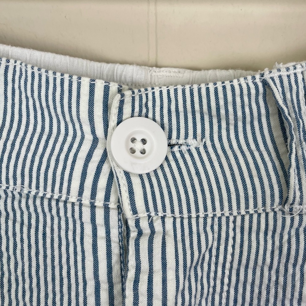 Free People Make A Stand Trousers Blue & White Combo Seersucker Size Small - Picture 8 of 16
